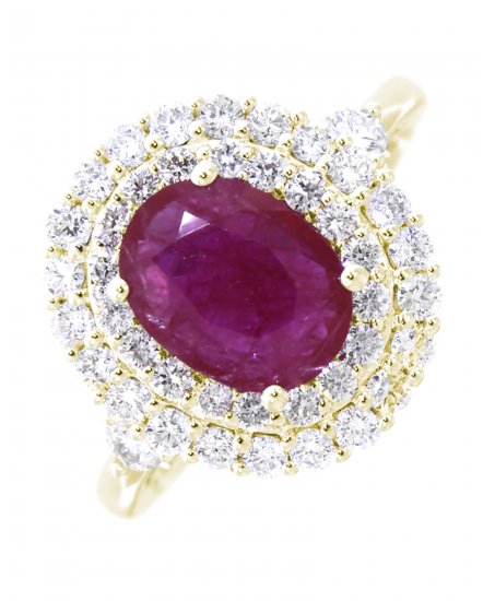 OVAL RUBY DIAMOND RING (TR1438)
